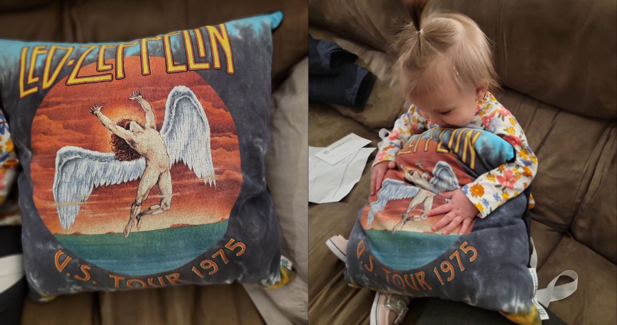 “Since I’ve Been Loving You”: Passing on the Memory of a Father to the Next Generation with Memorial T-Shirt Pillows