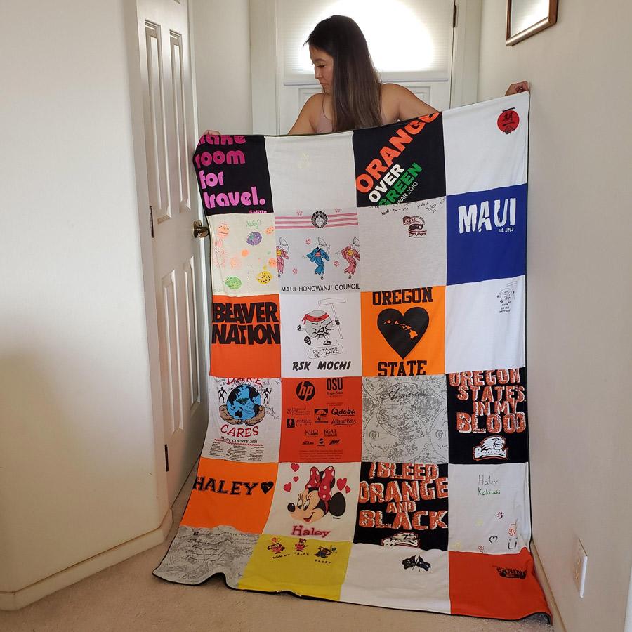 Throw Blanket Making Blanket Out Of Old T Shirts Memory T-shirt Quilt